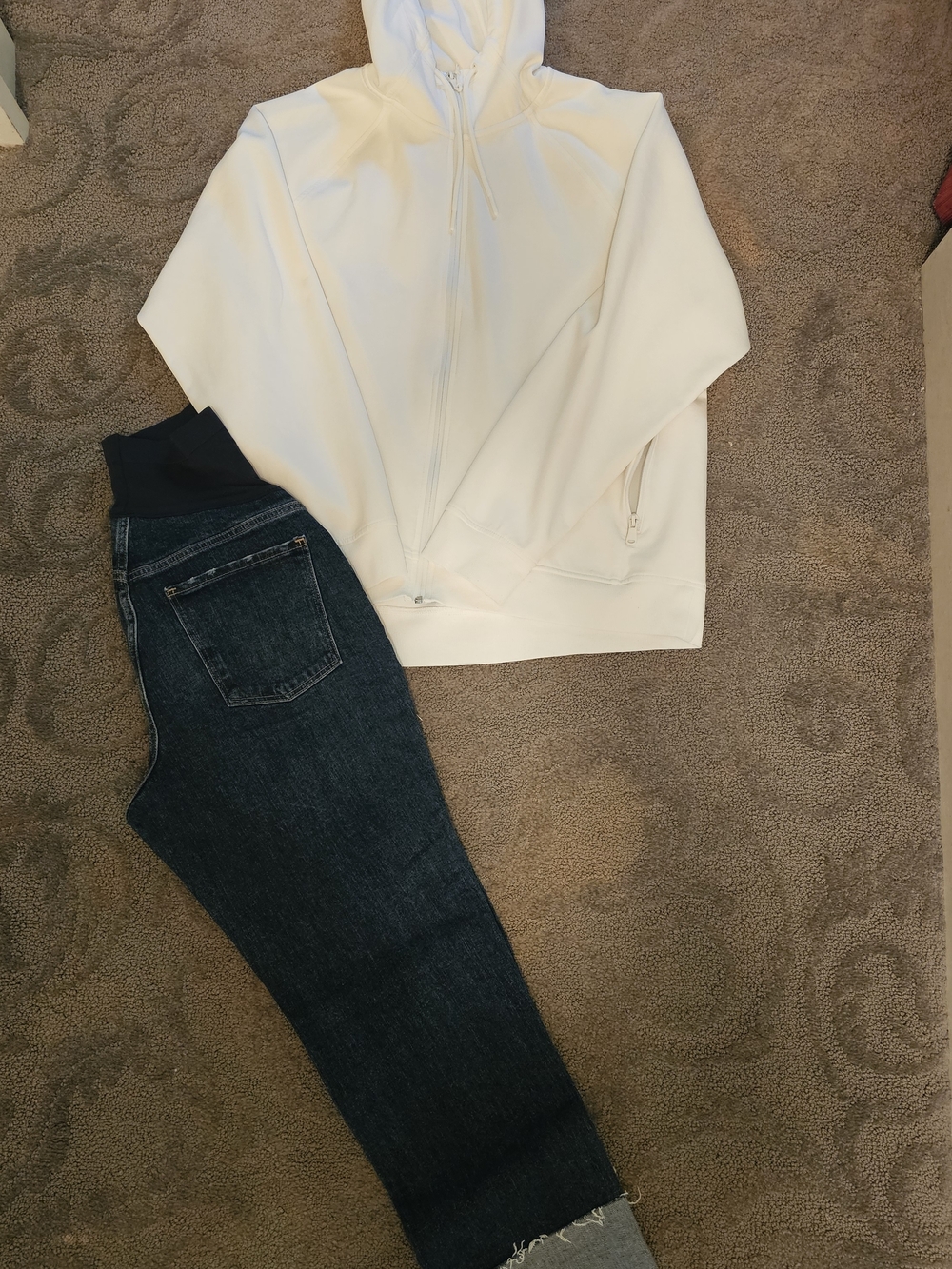 Old Navy MATERNITY White Hoodie and Jeans